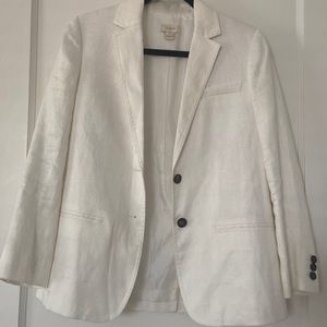 White Linen J. Crew Blazer